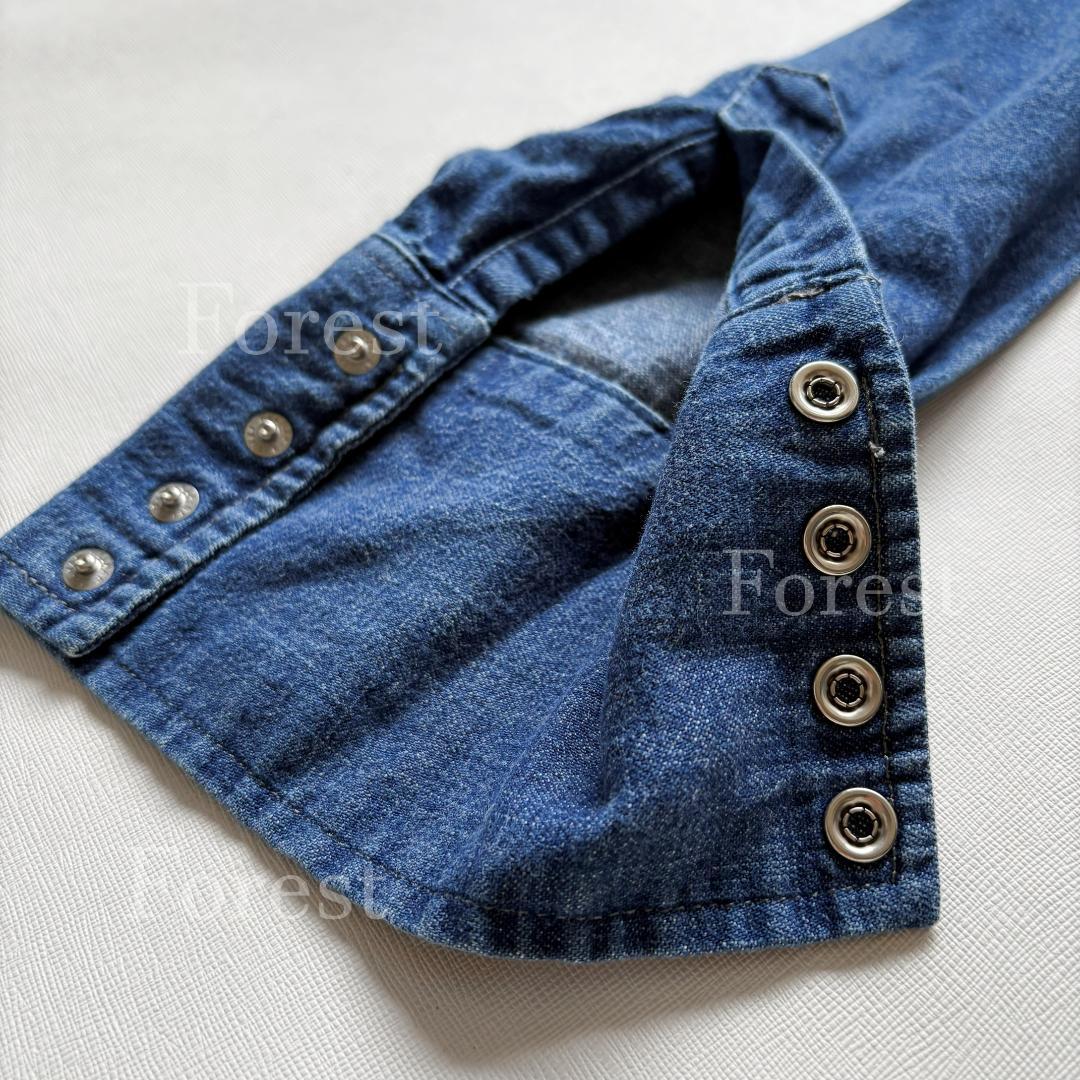 Wrangler ノーカラーデニムシャツワンピース　sizeFREE　SHIPS