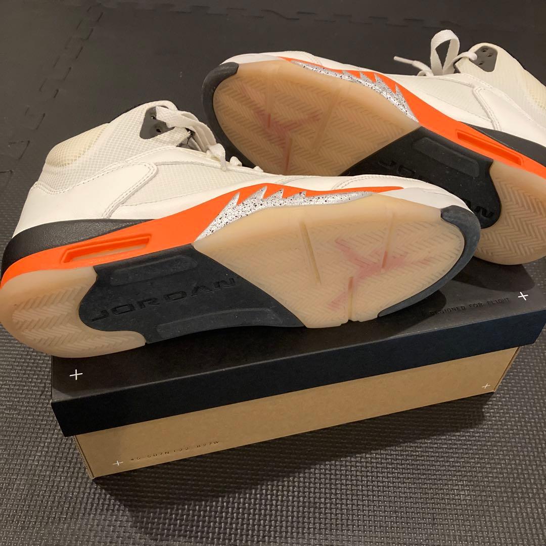 復刻Jordan エアジョーダン 5 ホワイト/オレンジ