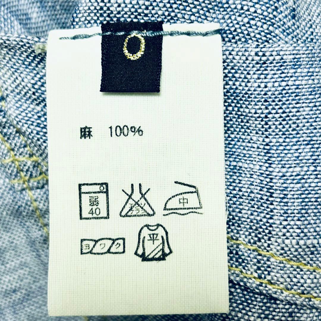 KAPITAL キャピタル リネンシャンブレー 丸襟ジャケット 0 赤ボタン 麻