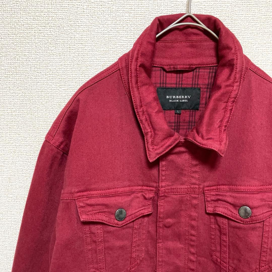 BURBERRY バーバリーブラックレーベル カラーデニムジャケット 赤 L