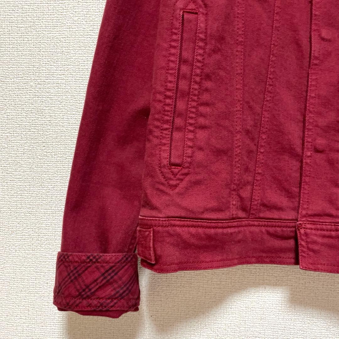 BURBERRY バーバリーブラックレーベル カラーデニムジャケット 赤 L