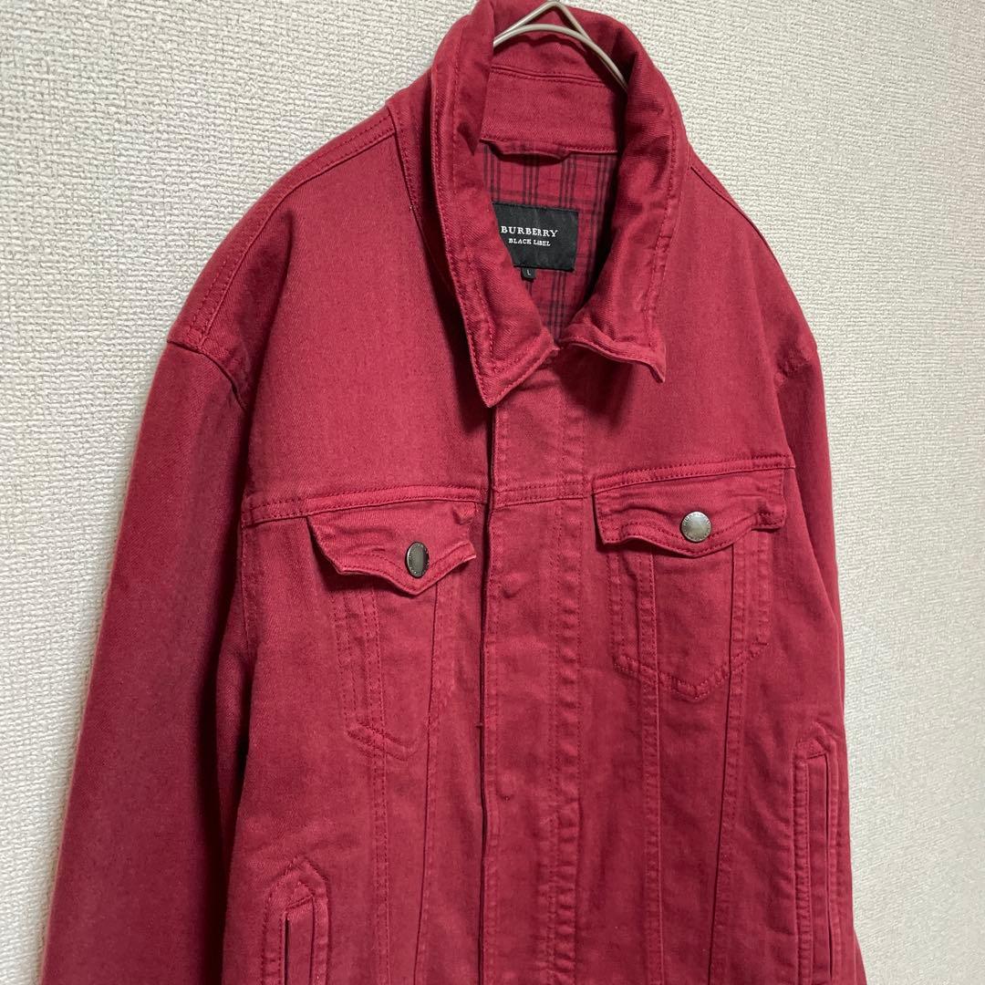 BURBERRY バーバリーブラックレーベル カラーデニムジャケット 赤 L
