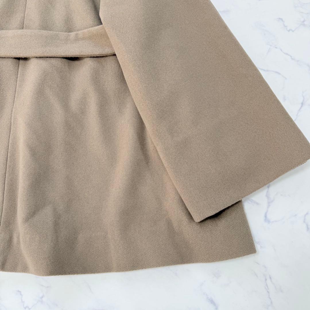 eaphi big collar middle coat ブラウン