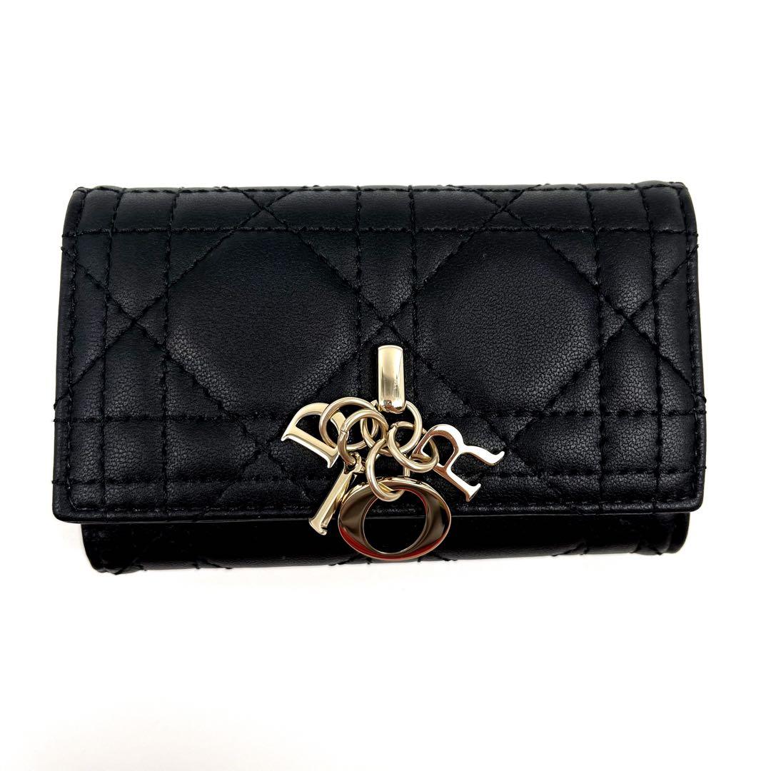✨新品・未使用✨　Christian Dior カナージュ　キーケース　4連　黒