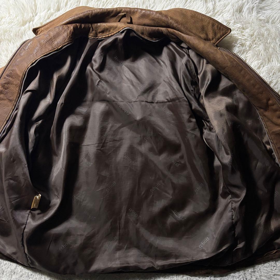 【米国製】schott トラッカージャケット　AT101S 本革　ブラウン　38
