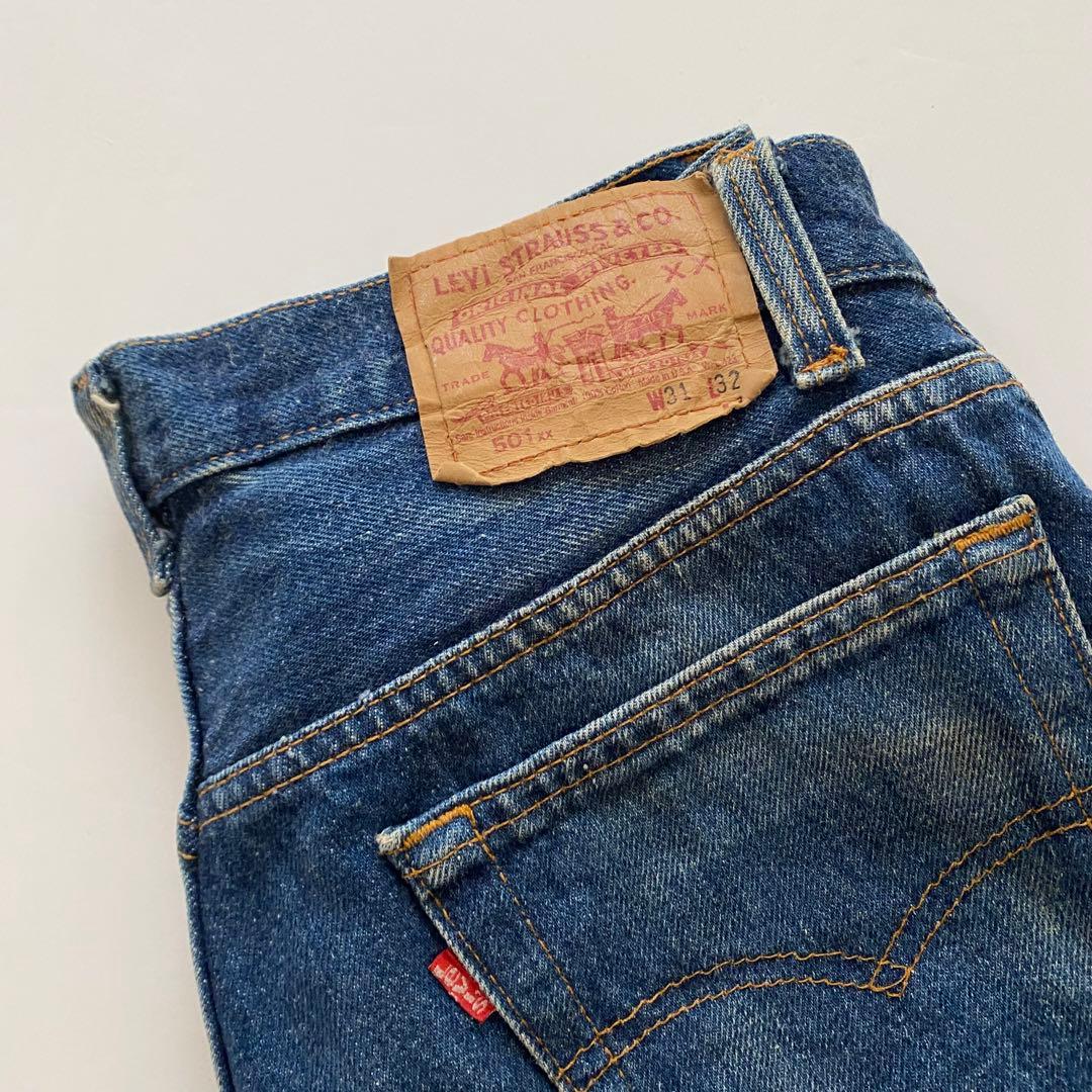 濃紺 80s USA製 levi's 501xx w31 デニム ハチマル