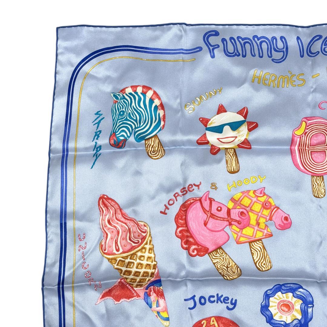 HERMES エルメス スカーフ カレ70 FUNNY ICE CREAM