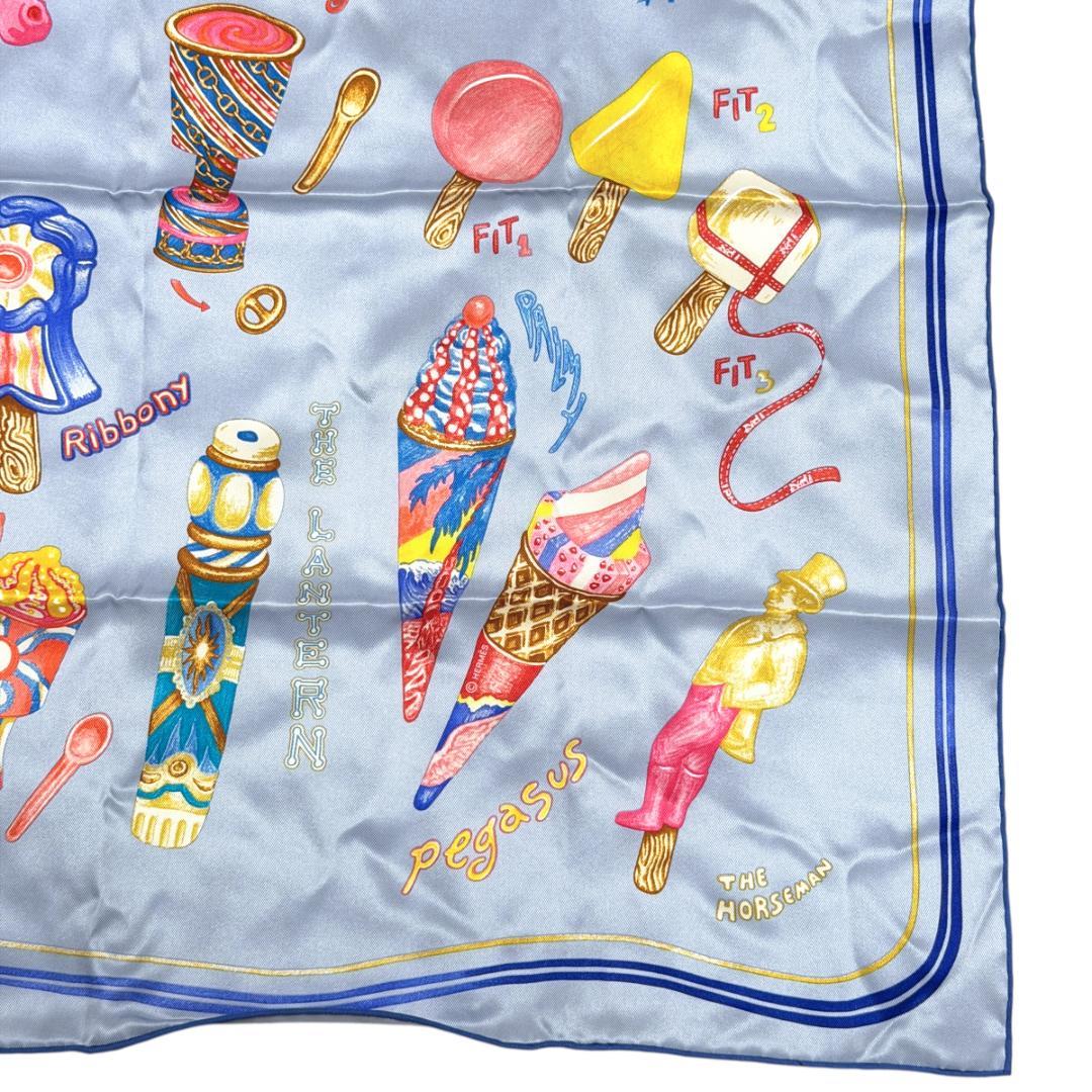 HERMES エルメス スカーフ カレ70 FUNNY ICE CREAM