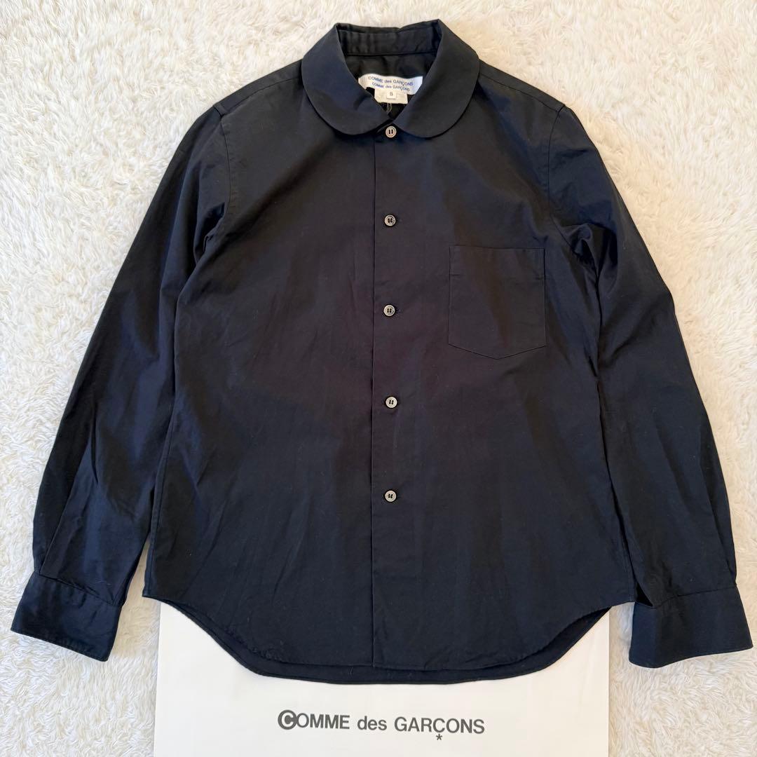 超美品　COMME des GARCONS コムコム 丸襟 シャツ　ブラック