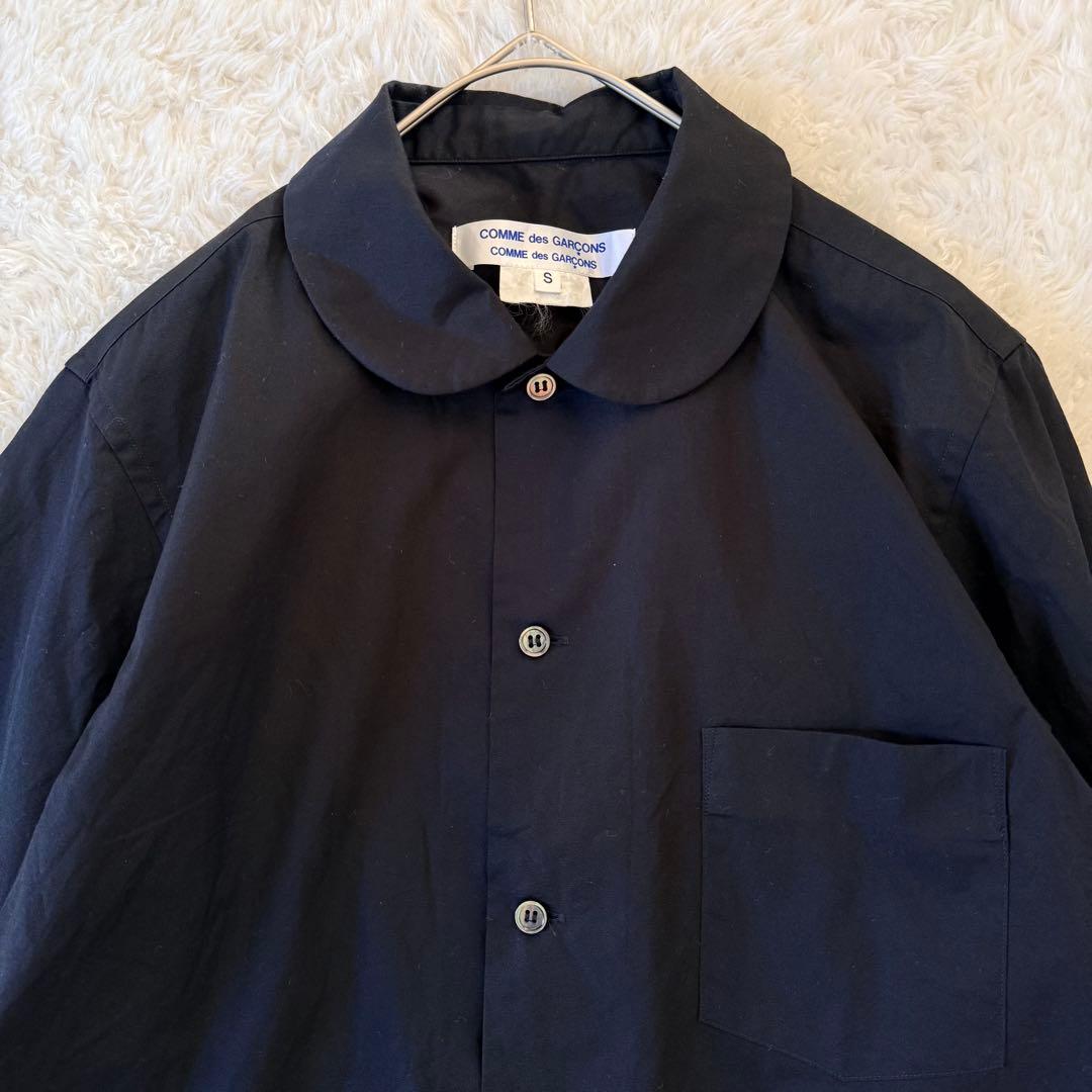 超美品　COMME des GARCONS コムコム 丸襟 シャツ　ブラック