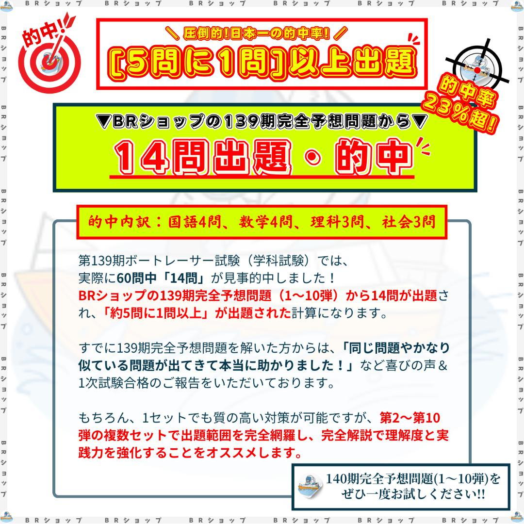 【楓】140期ボートレーサー試験完全予想問題第1-10弾