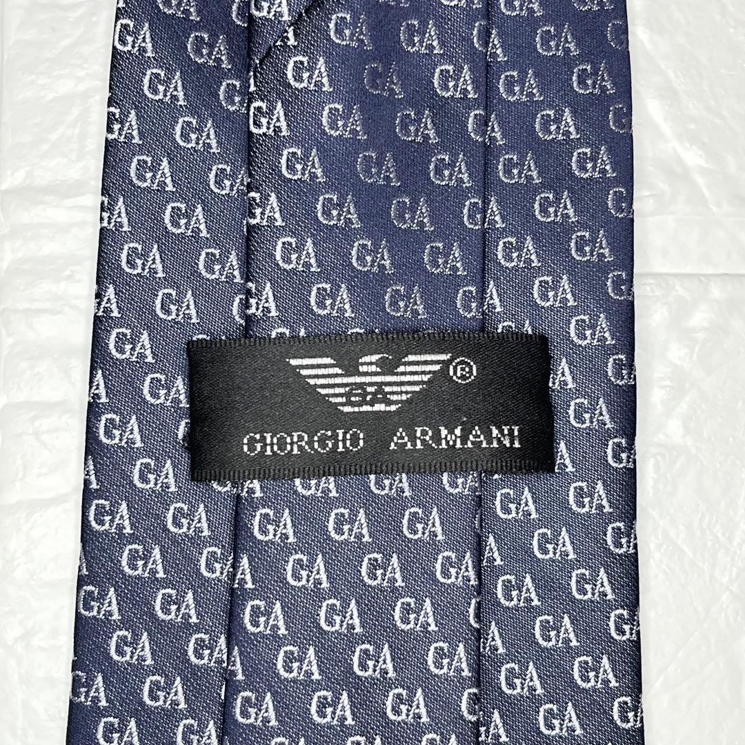1920 【美品】 ジョルジオアルマーニ ネクタイ 総柄 ロゴグラム GA柄