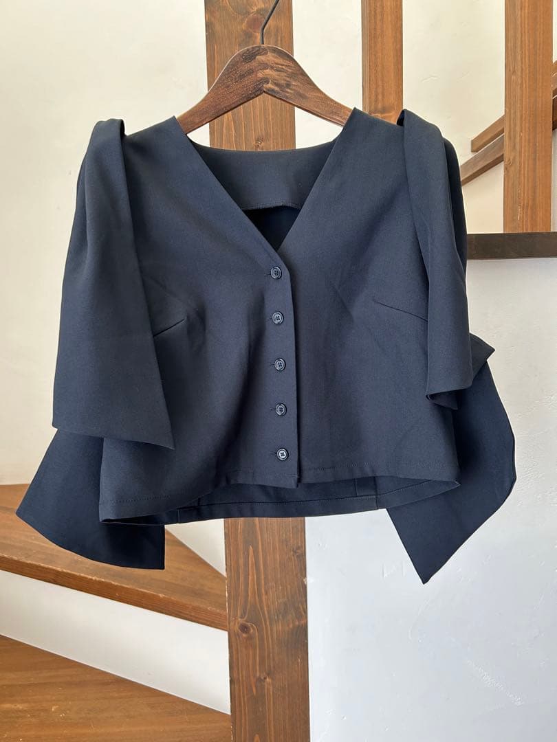 アンリアン　Ribbon Detail Gilet ネイビー新品未使用　最終値下