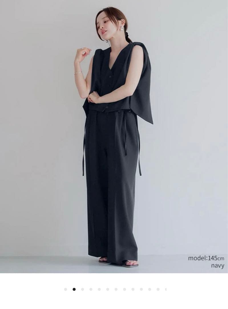 アンリアン　Ribbon Detail Gilet ネイビー新品未使用　最終値下