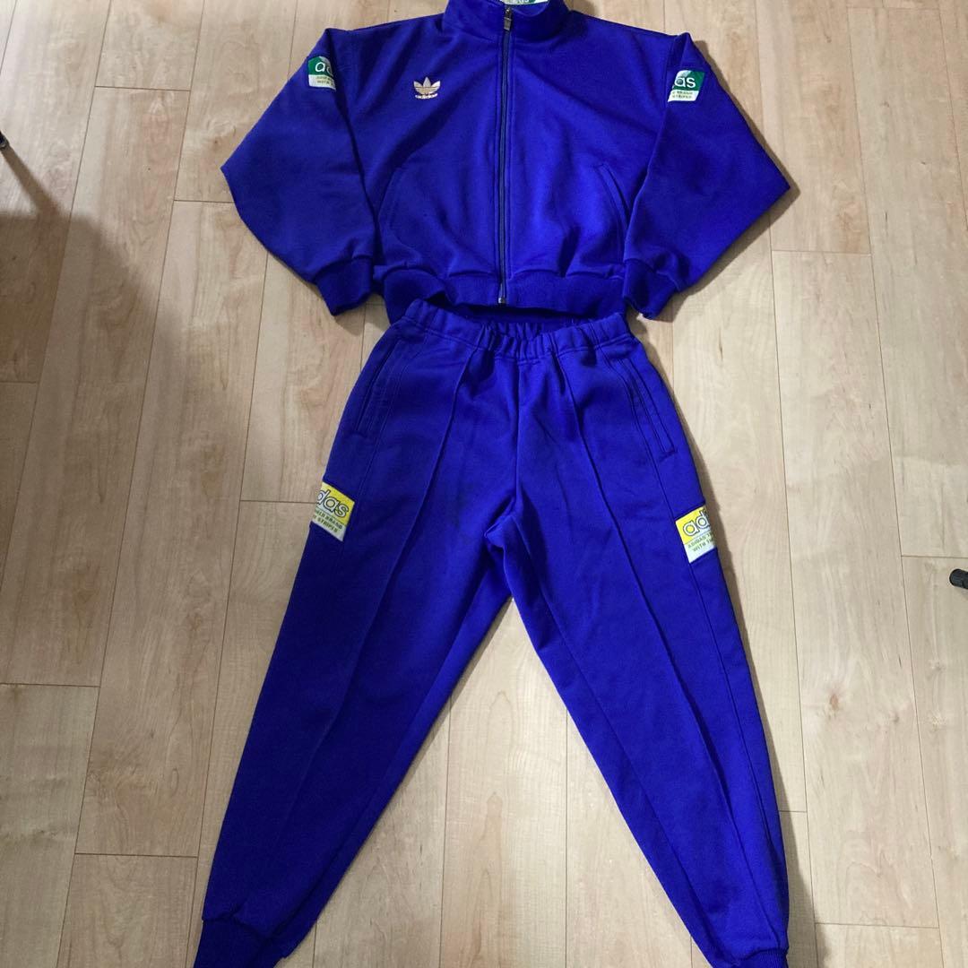 【90S old adidas】トレフォイル刺繍デサント製セットアップ売Mサイズ