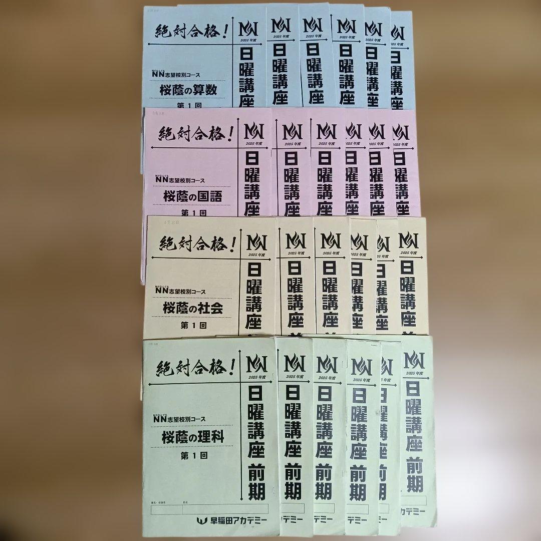 早稲アカ　NN 桜蔭　日曜日講座前期　4科目　2025