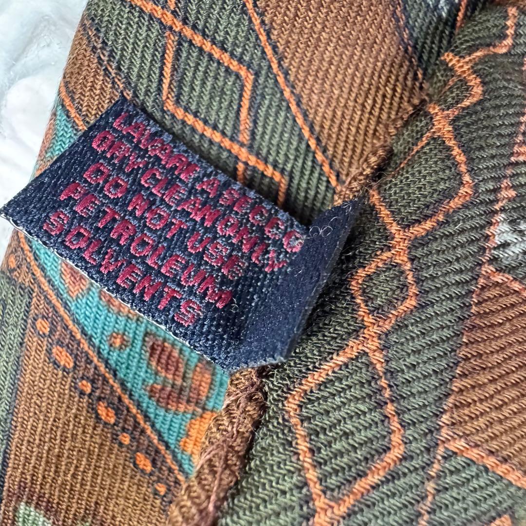 【美品】ETRO スカーフ　ペイズリー柄　ブラウン　花柄　ウール　シルク