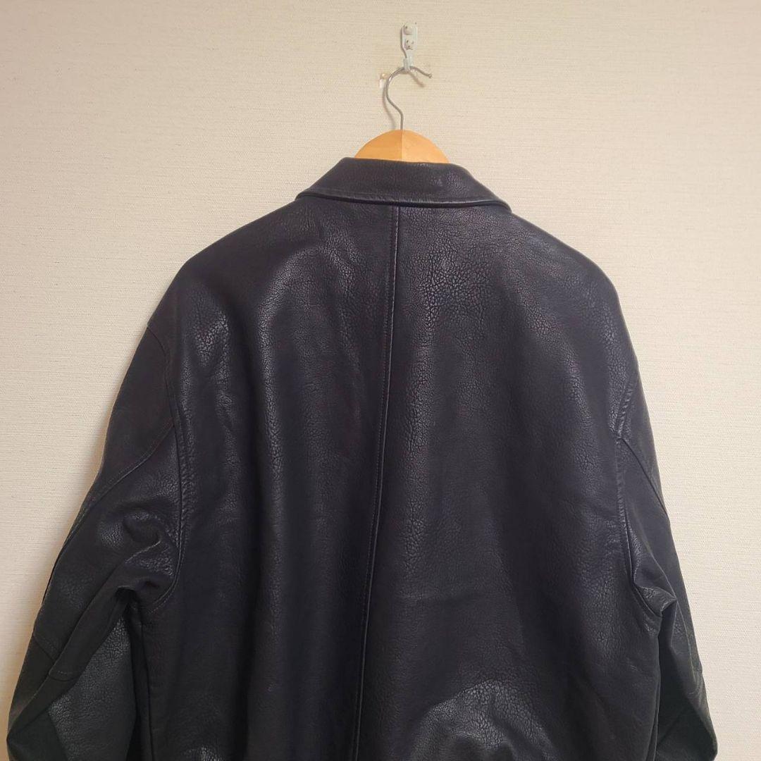 Bleme オーバーサイズ ヴィンテージライク シンセティックレザージャケット