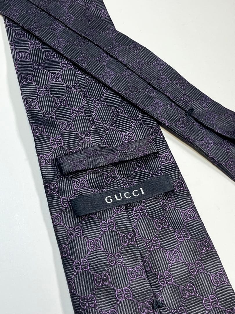 ✨美品✨GUCCI グッチ ネクタイ 高級シルク　GG柄 グラデーション