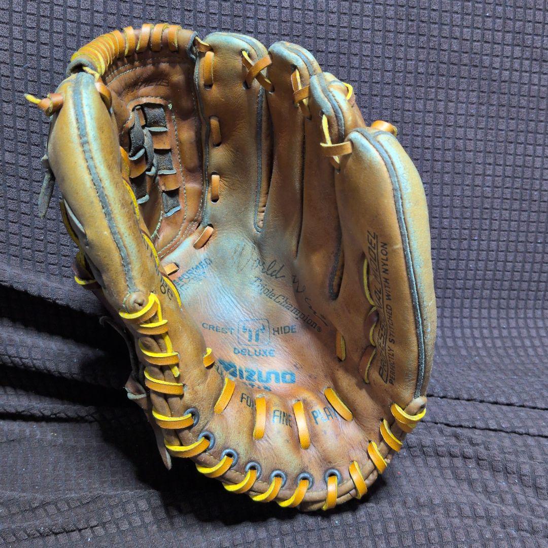 オールドMIZUNO 硬式オールラウンド 紐全交換　アタッチメントグリス交換