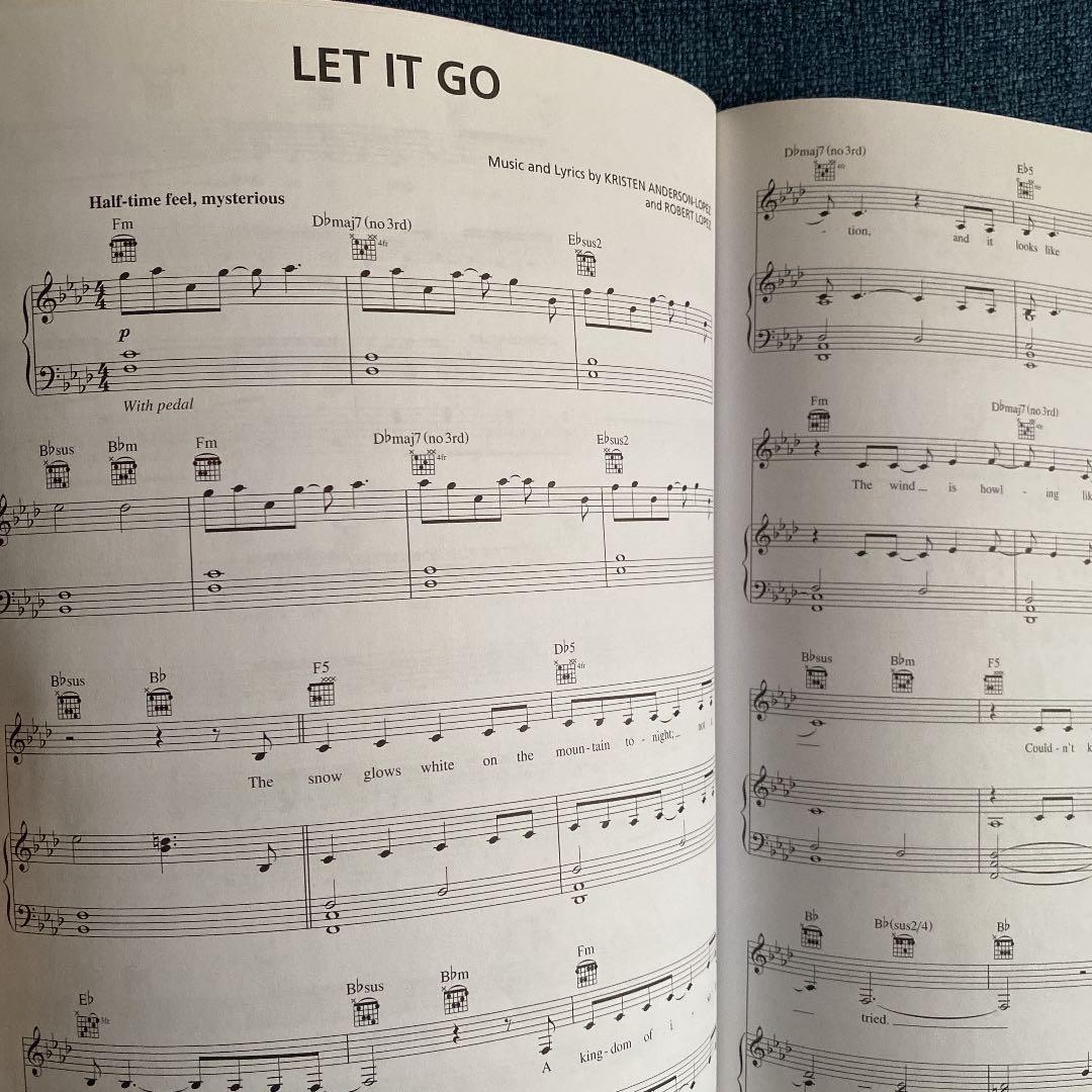 ディズニー　アナ雪　楽譜　英語版　　　　　　frozen's score