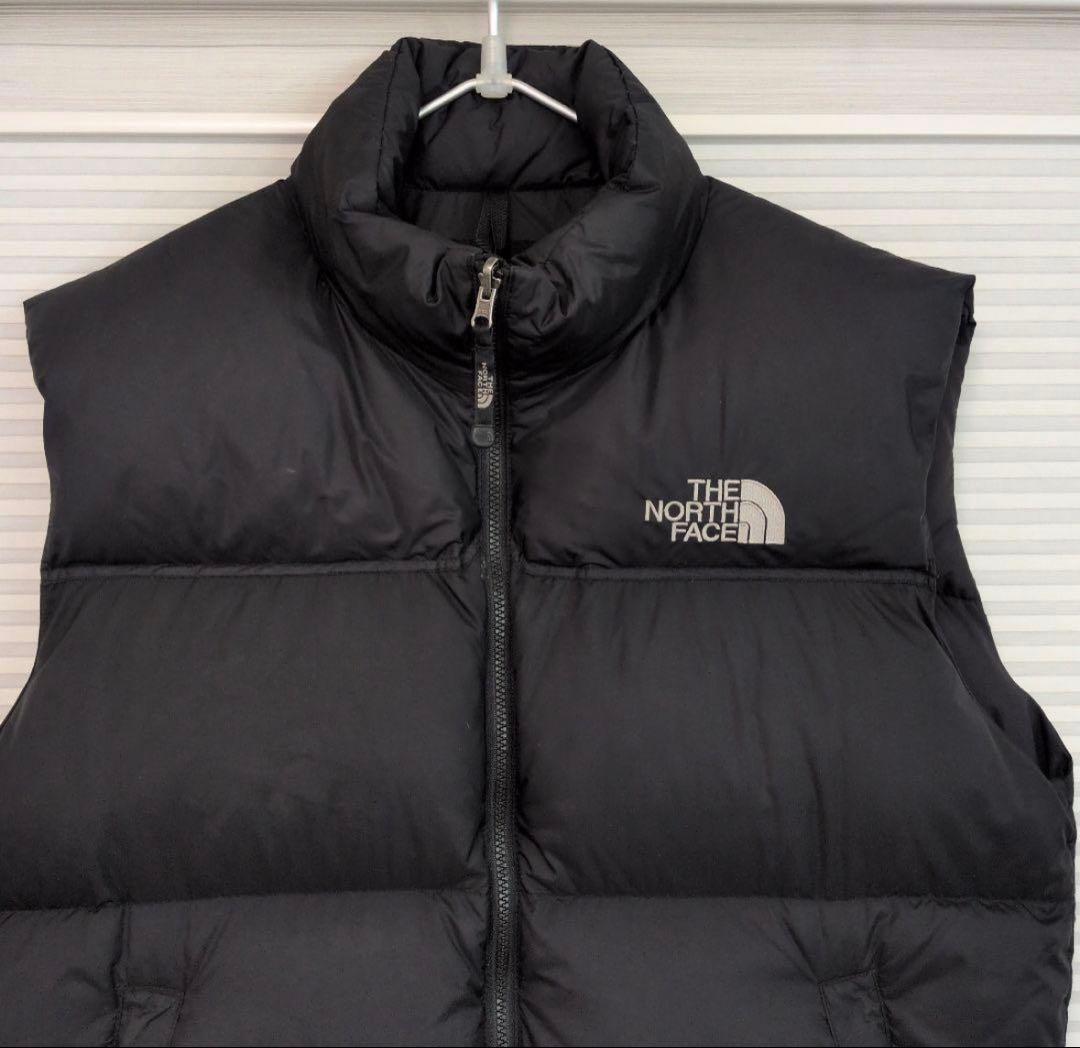 XL 美品 センターロゴ NORTH FACE ヌプシ ダウンベスト 黒 ノース