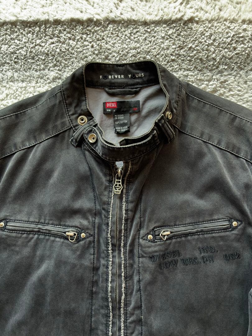 DIESEL ブラックライダースジャケット サイズL