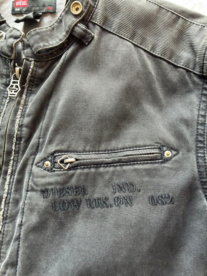 DIESEL ブラックライダースジャケット サイズL