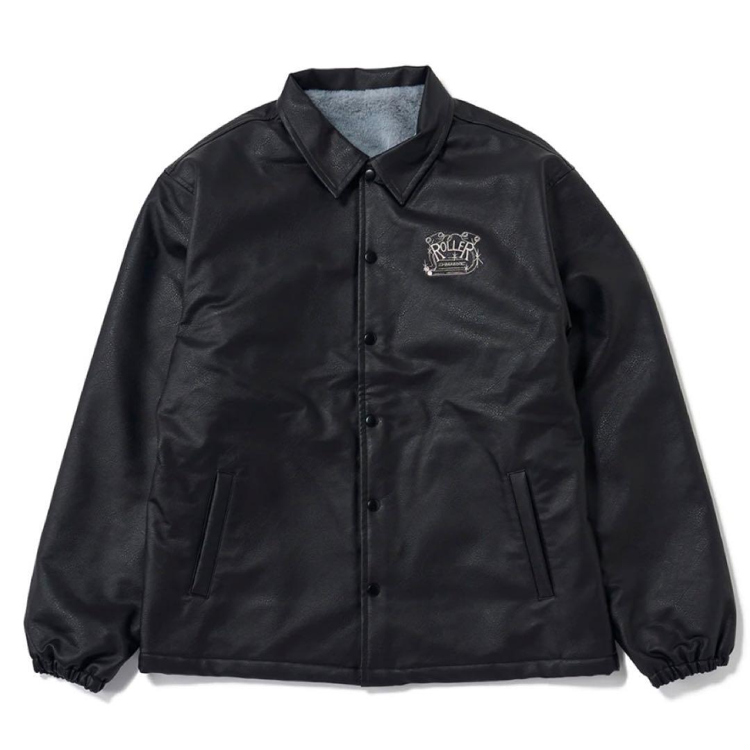 XLサイズ ROLLER FAKE LEATHER COACH JACKET
