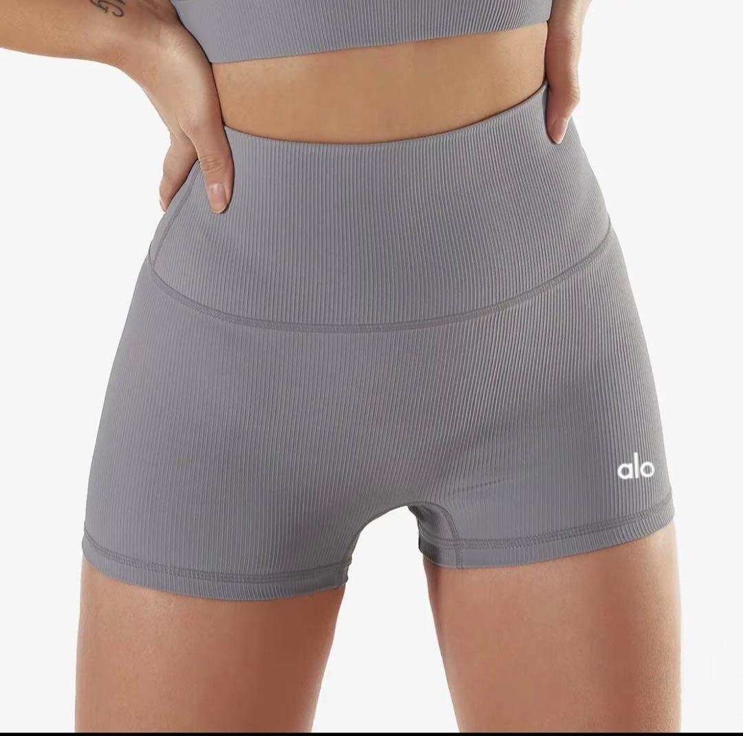 aloセットアップ ヨガウェア ハイウエスト ショートパンツ 長袖トップス美尻