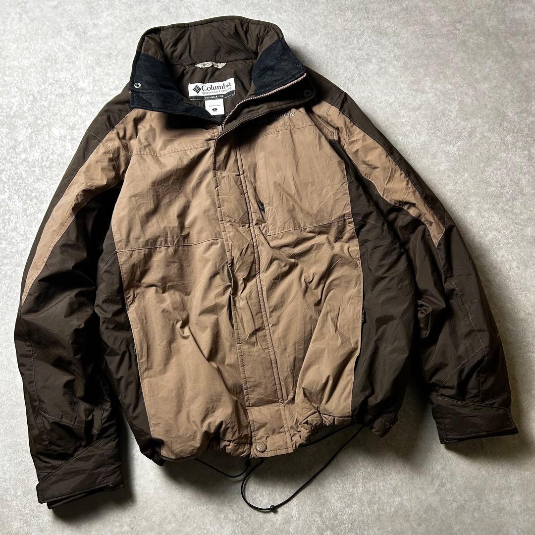 90〜00s Columbia ナイロンシェルジャケット ドローコード 中綿 L