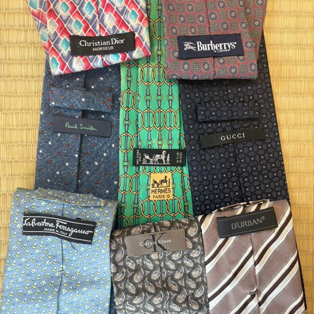 ハイブランドネクタイ 50本セット 全てシルク エルメス GUCCI まとめ売り