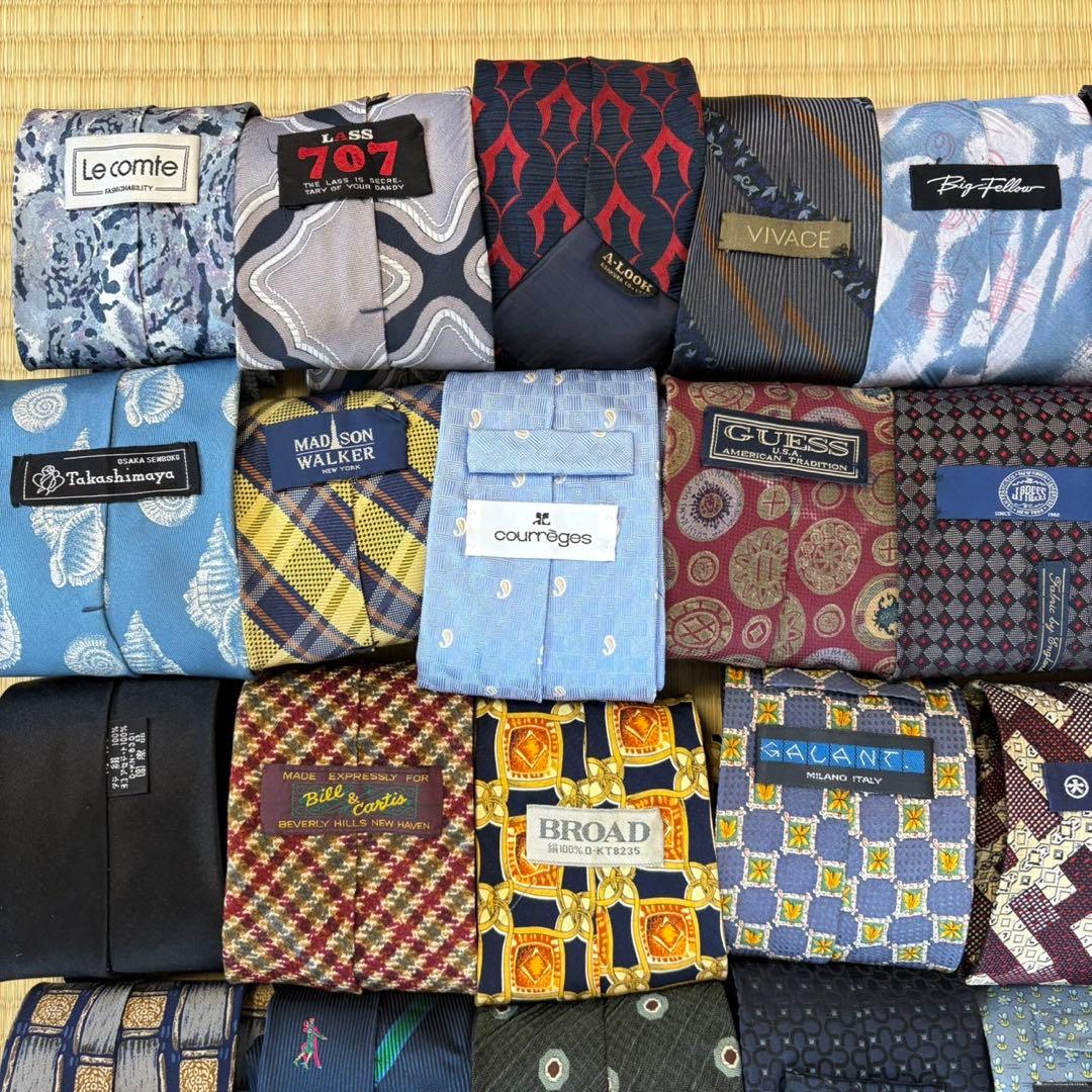 ハイブランドネクタイ 50本セット 全てシルク エルメス GUCCI まとめ売り