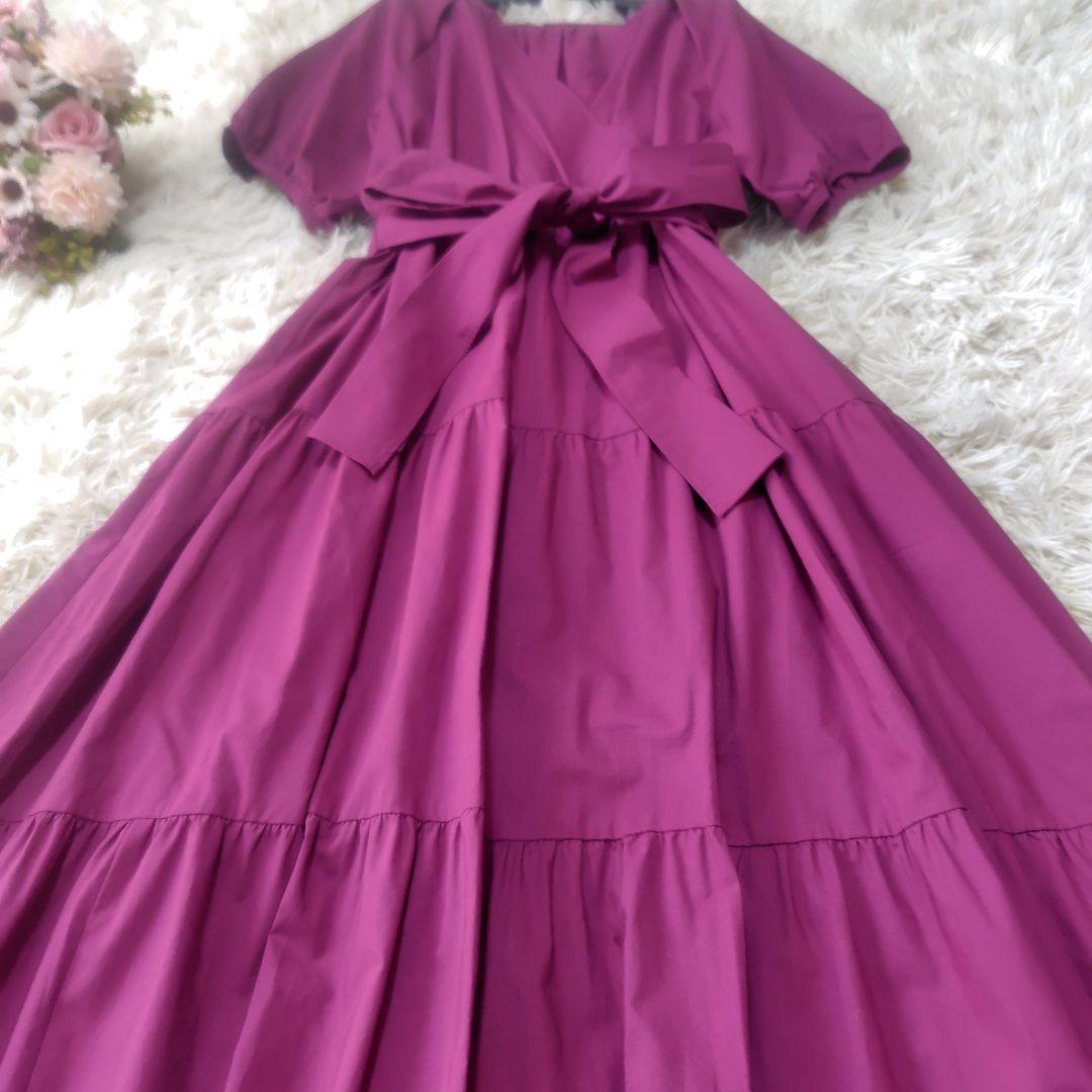 【タグなし新品♡希少46】ローズティアラ カシュクールティアードフレアワンピース
