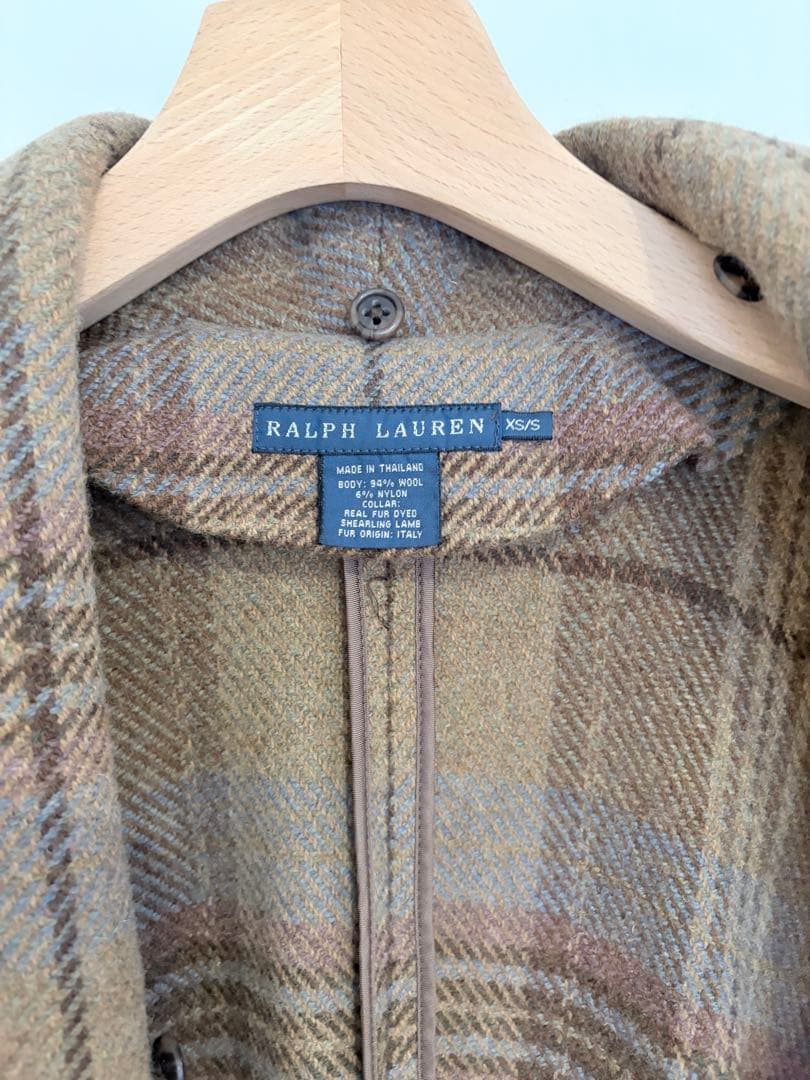 Ralph Lauren ラルフローレン ウールチェック ポンチョコート