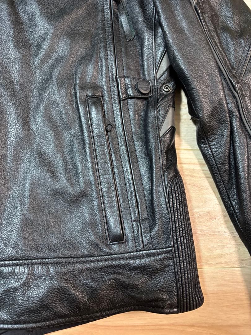 美品　HARLEY DAVIDSON　シングルライダースジャケット　ブラック　黒