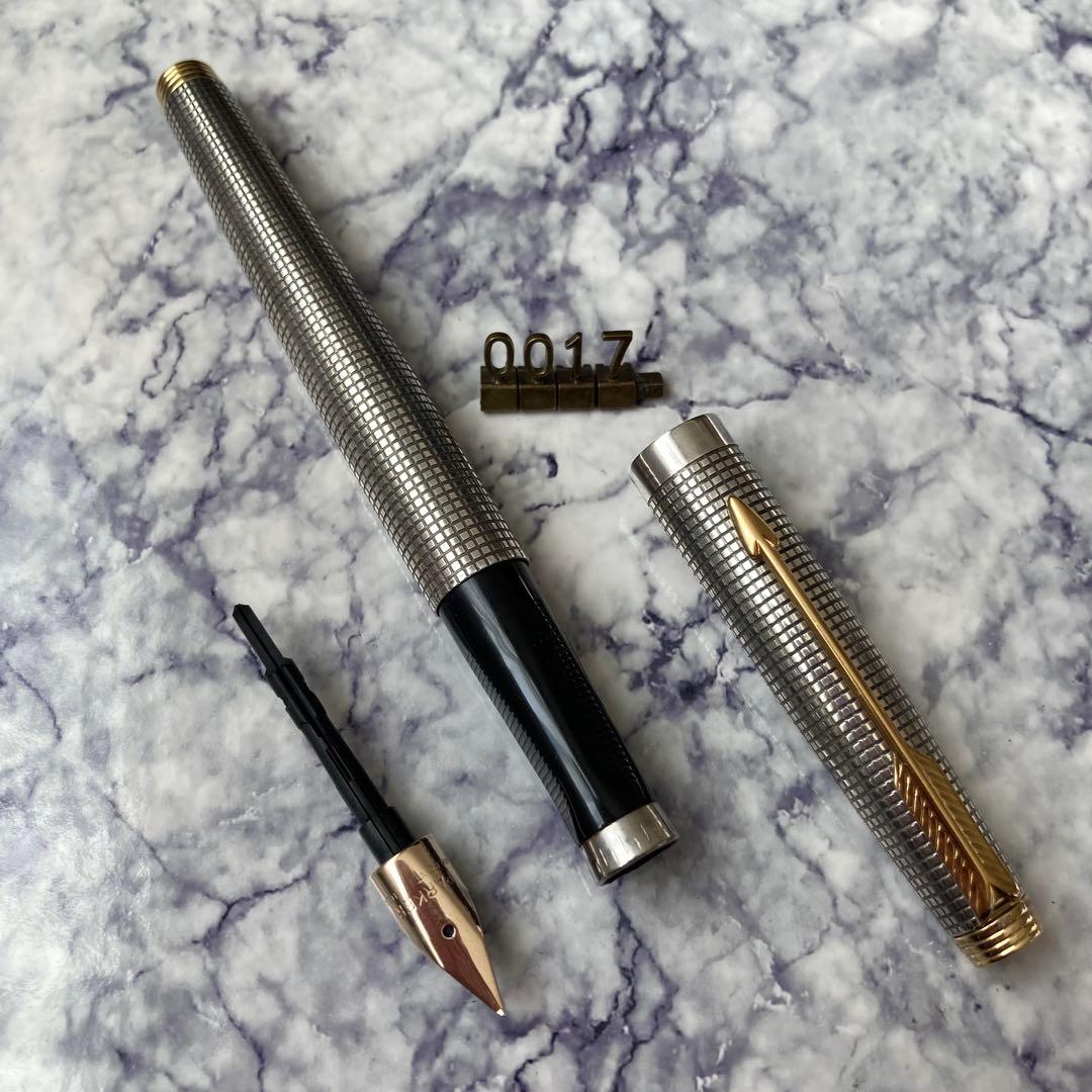 #0017 オーバーホール済み 万年筆 PARKER Silver 14k