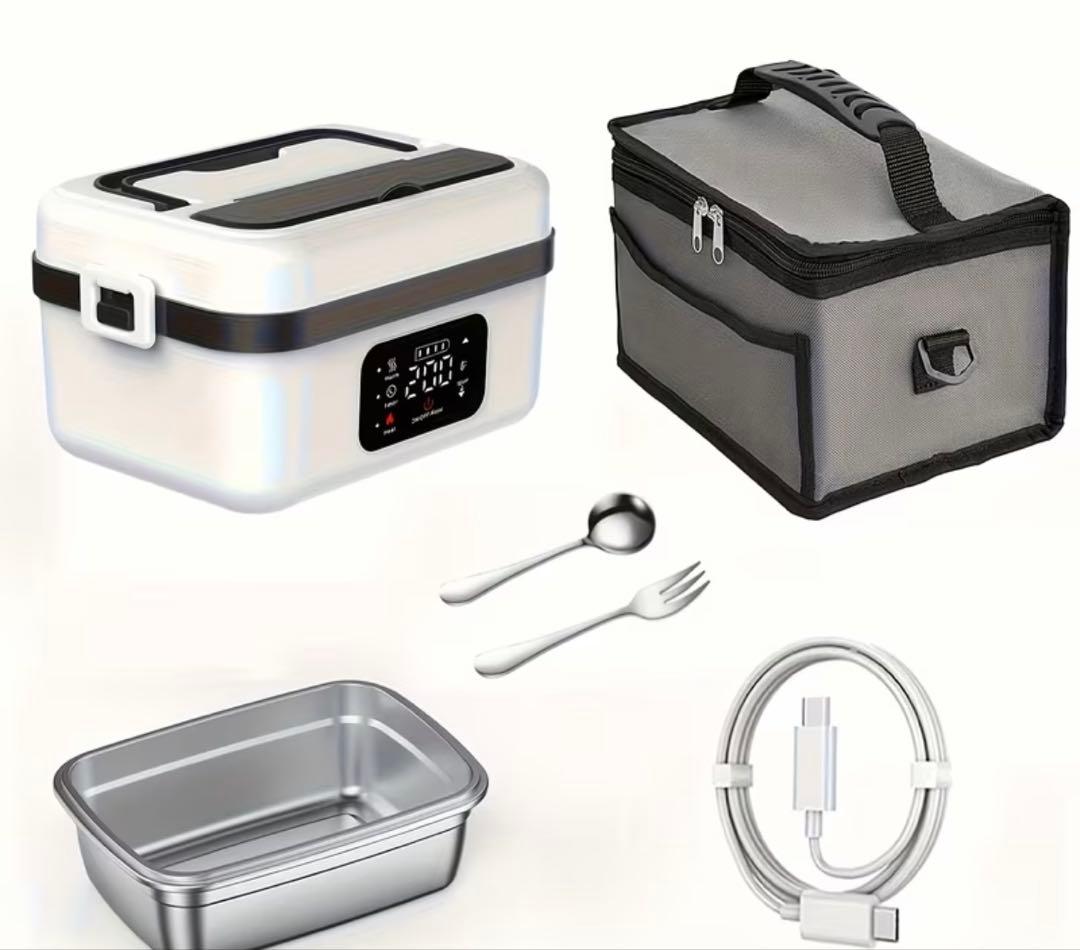 【新品未使用品】ポータブルランチボックス - Type-C充電式ステンレス容器