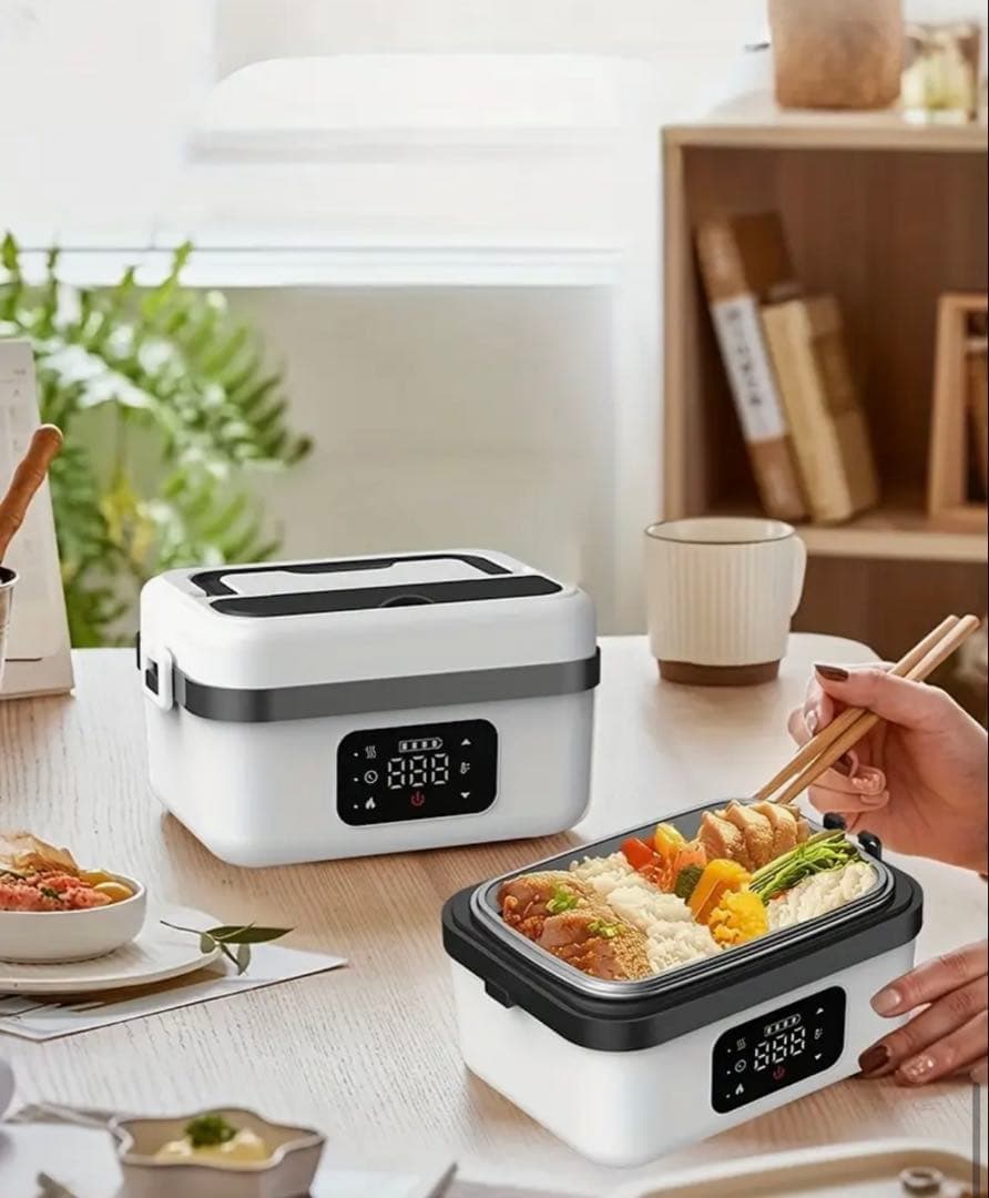 【新品未使用品】ポータブルランチボックス - Type-C充電式ステンレス容器