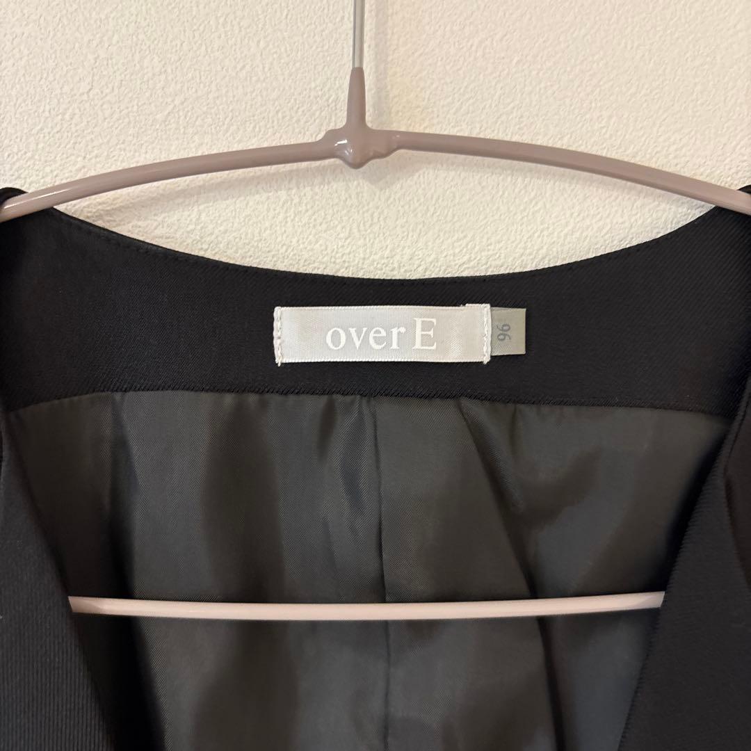overE ブラック96 トレンチ風ジレワンピース