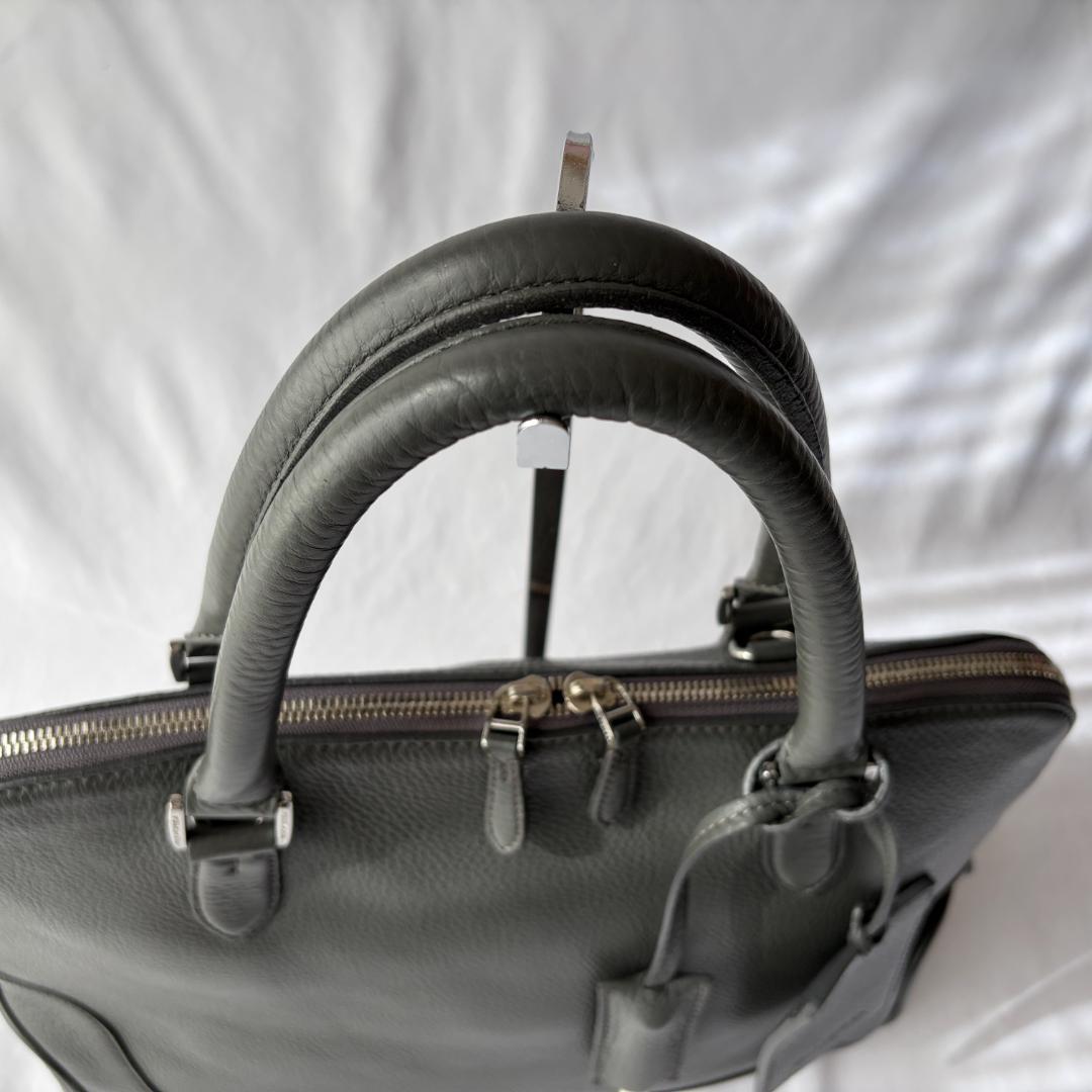 美品 ペッレモルビダ ブガッティ 2way レザーバッグ お洒落 グレー