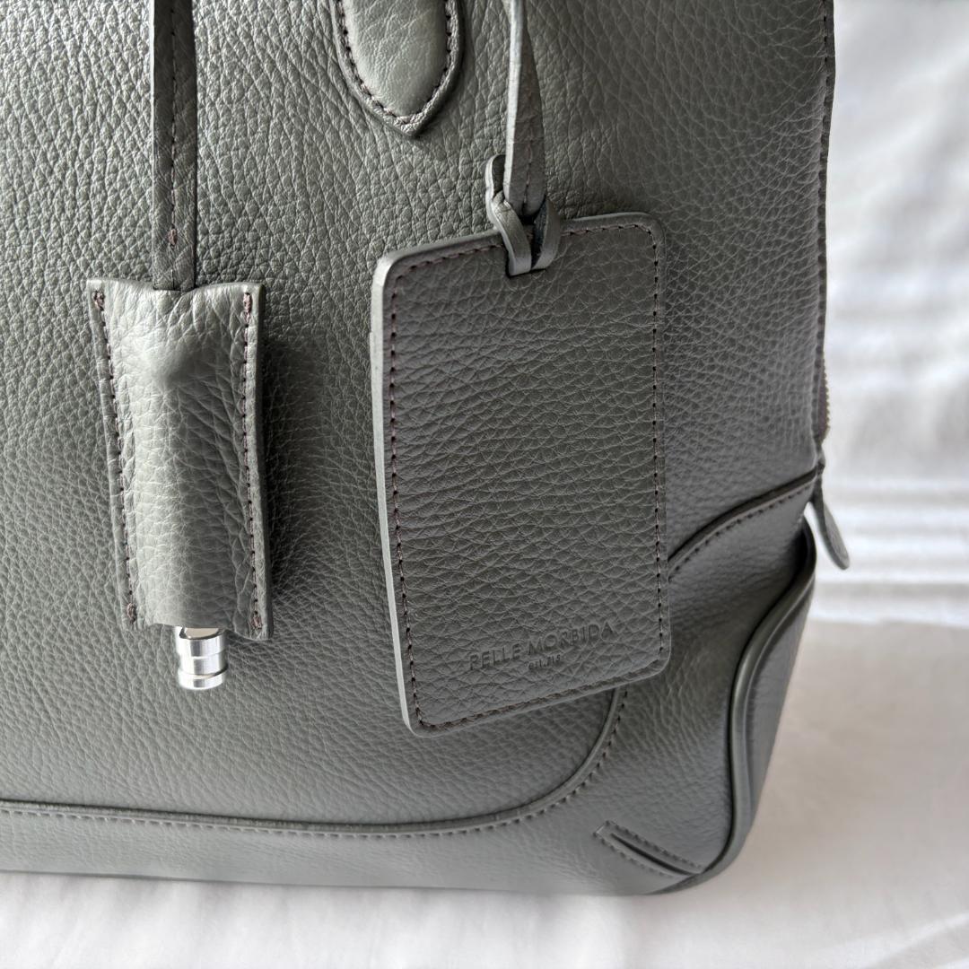 美品 ペッレモルビダ ブガッティ 2way レザーバッグ お洒落 グレー