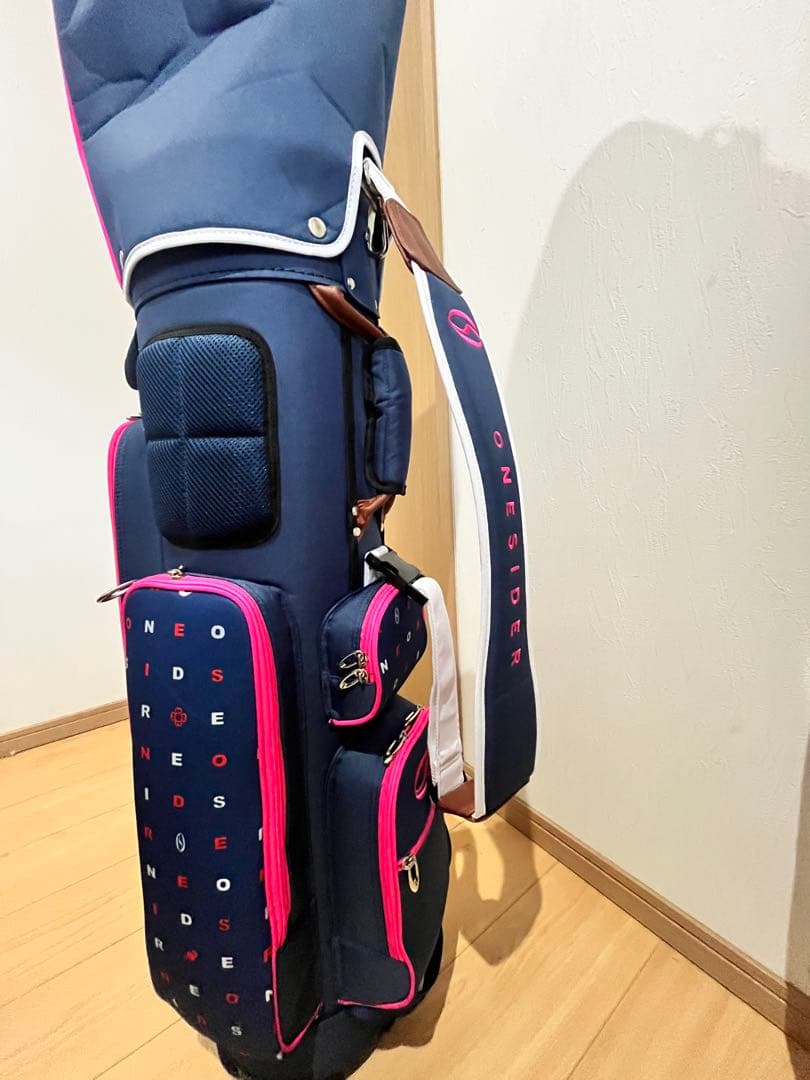 新品 ONESIDER キャディバッグ ネイビー レディース ゴルフバッグ