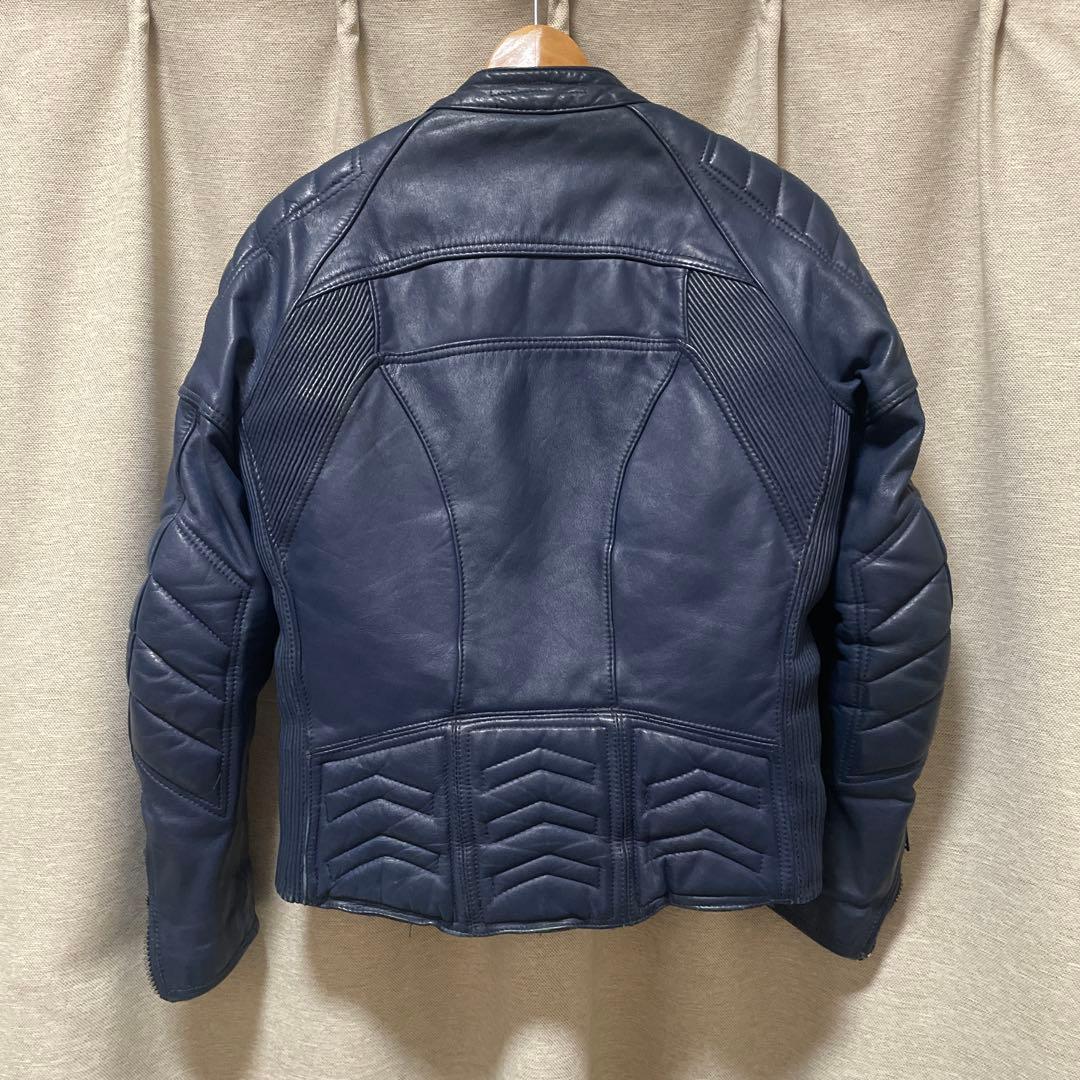 ライダース　ネイビー レトロ　Echtes Leder Mサイズ相当