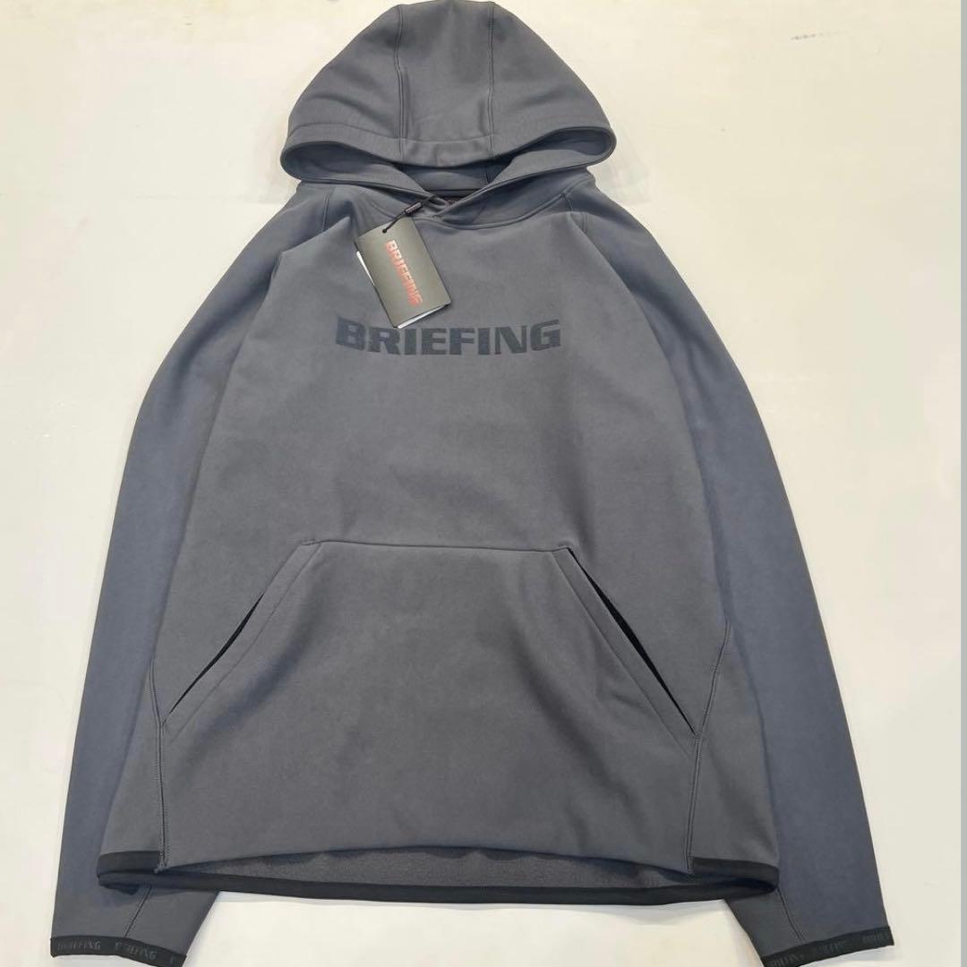 新品　BRIEFING MEN’S LOGO HOODIE チャコールL