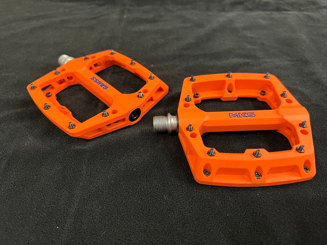 (絶版品)ミカシマMKS 三ヶ島フラットペダル GAUSS ガウス オレンジ
