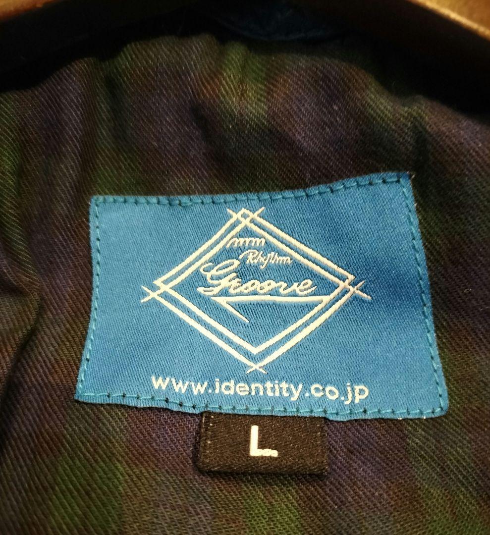 希少色　identity レザージャケット　羊革　青ブルー　　　L