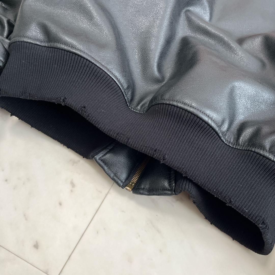 極美品✨ZARA ザラ コントラストフード付きフェイクレザー ジャケット S