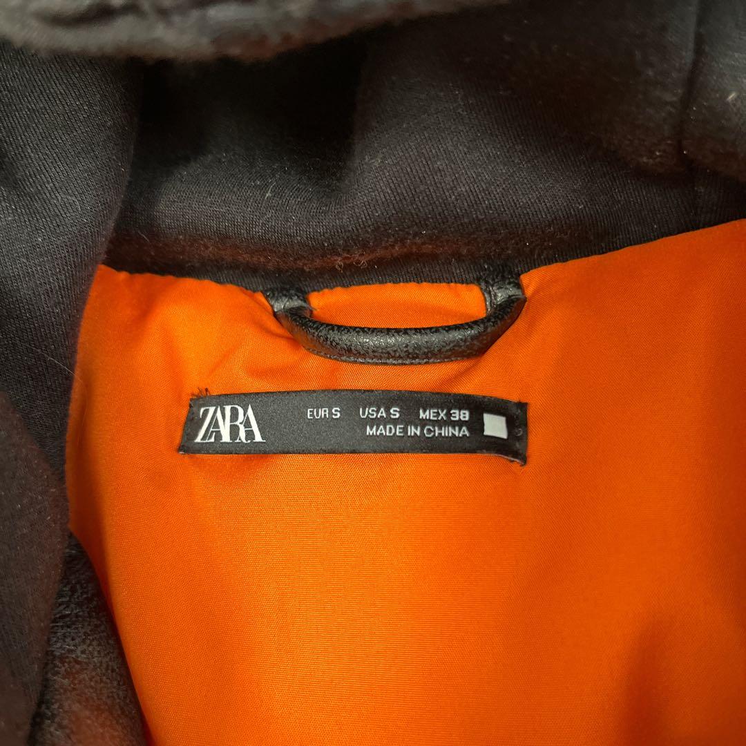 極美品✨ZARA ザラ コントラストフード付きフェイクレザー ジャケット S