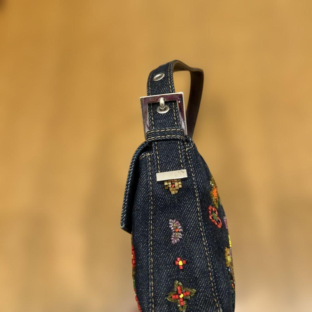 FENDI マンマバケット　フラワービーズ　デニム